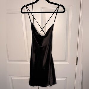 H&M Divided Black Satin Dress